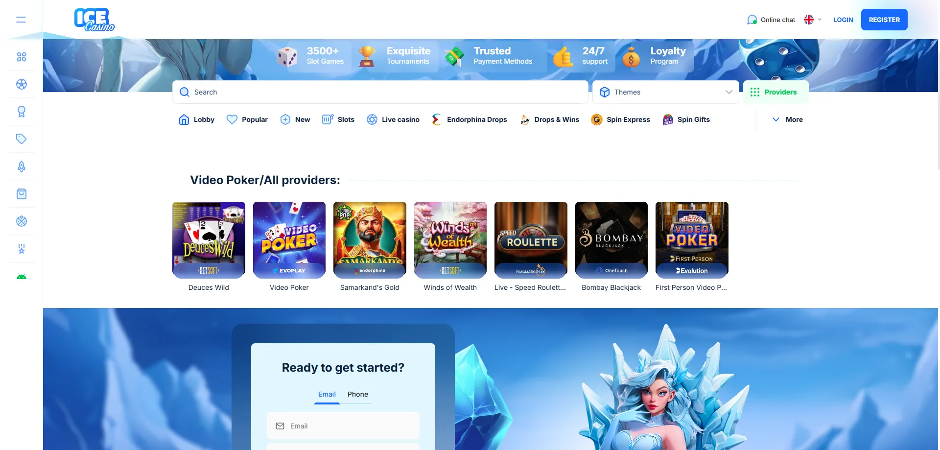 Provedores de qualidade nos jogos ao vivo e slots do ice casino